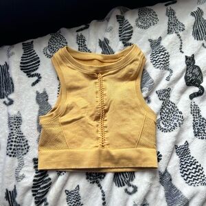 Yellow Cropped Tank Top